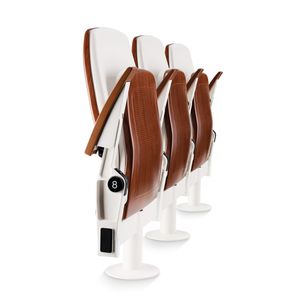 contemporary auditorium seating / fabric / wooden / folding