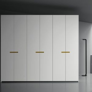 contemporary wardrobe / lacquered wood / ash / with swing doors