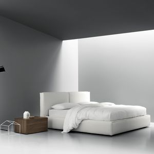 double bed / contemporary / upholstered / with headboard