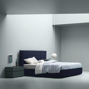 double bed / contemporary / upholstered / with headboard