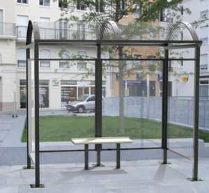 glass bus shelter / steel