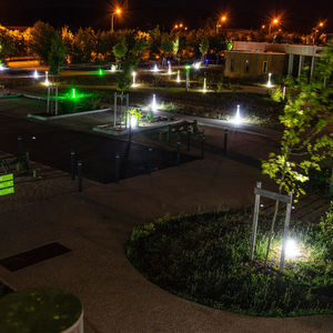 recessed floor light fixture / LED / round / garden