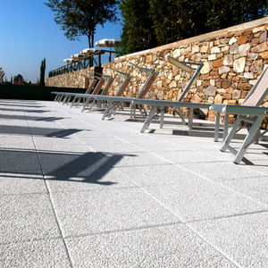 outdoor tile / for floors / marble / sandblasted