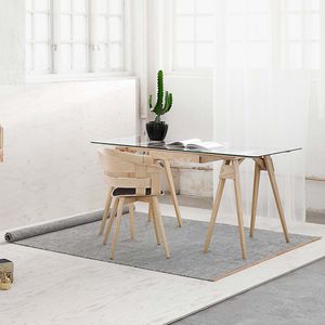 contemporary rug / striped / wool / cotton