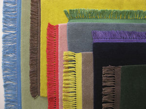 contemporary rug / plain / wool / rectangular