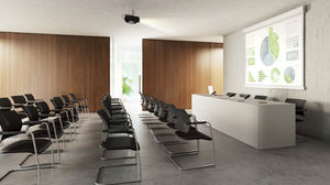 contemporary conference table / lacquered wood / rectangular / for public buildings