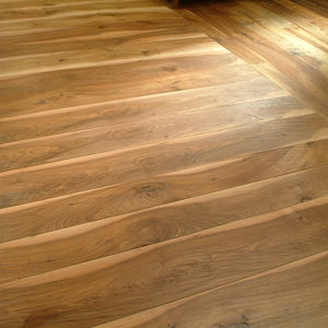 engineered parquet floor / glued / antique walnut / oiled