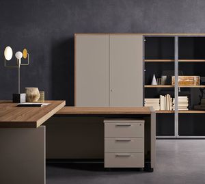 commercial desk and storage set