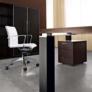metal office unit / wooden / 3-drawer / on casters