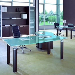 executive desk / contemporary / oak / aluminium