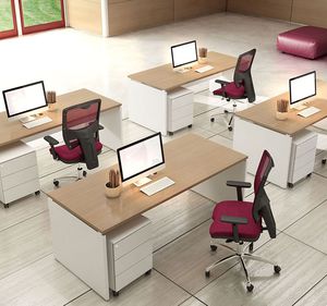 metal office unit / 3-drawer / on casters / key type