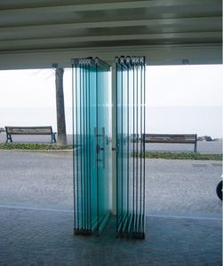 sliding and stacking patio door / aluminum / double-glazed