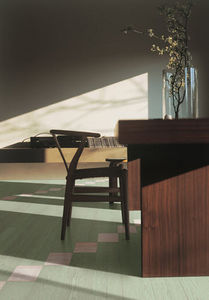 engineered parquet floor / glued / oak / painted