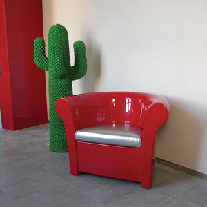 contemporary armchair / polyethylene / illuminated / red
