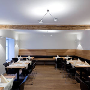 contemporary ceiling light / round / glass / aluminum