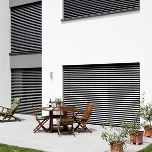 boxed roller blinds / Venetian / aluminum / outdoor
