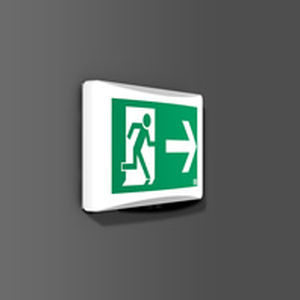 wall-mounted emergency light / rectangular / LED / plastic