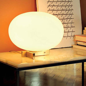 table lamp / contemporary / metal / blown glass