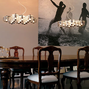 pendant lamp / contemporary / metal / blown glass