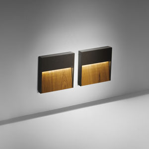 contemporary wall light / outdoor / aluminum / teak