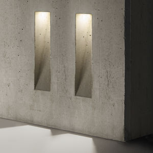 recessed wall light fixture / LED / rectangular / outdoor