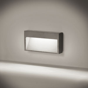 recessed wall light fixture / LED / rectangular / outdoor
