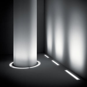 recessed floor light fixture / LED / linear / outdoor