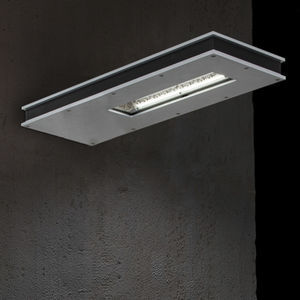 contemporary wall light / outdoor / aluminum / glass