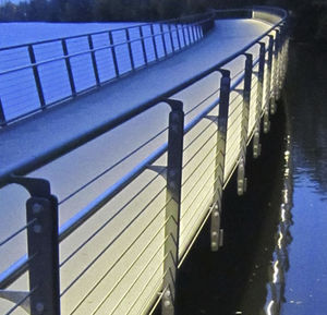 stainless steel handrail / LED / handicapped