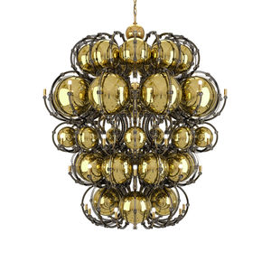 contemporary chandelier / crystal / stainless steel