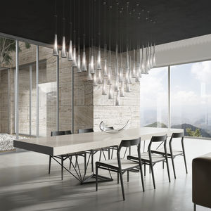 pendant lamp / contemporary / nickel / blown glass