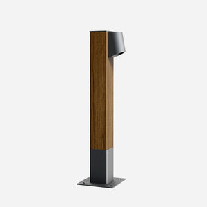 urban bollard light / contemporary / galvanized steel / wooden