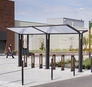 steel cycle shelter / polycarbonate canopy