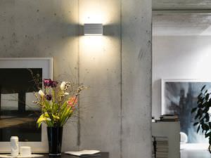 contemporary wall light / cast aluminum / LED / rectangular