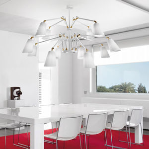 contemporary chandelier / fabric / brass