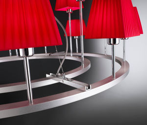 contemporary chandelier / iron / chrome / cotton