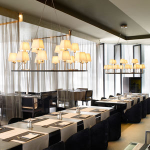 contemporary chandelier / cotton / iron / chrome