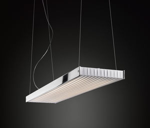 hanging light fixture / fluorescent / rectangular / aluminum