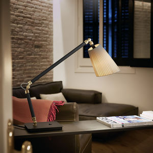 table lamp / contemporary / cotton / chromed metal