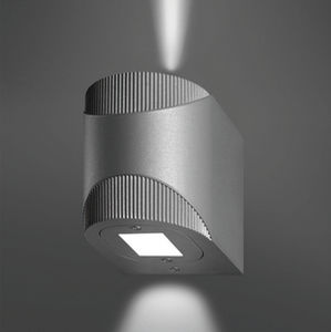 contemporary wall light / outdoor / cast aluminum / stainless steel