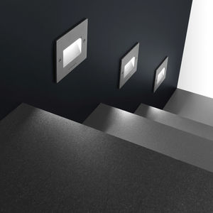 recessed wall light fixture / LED / rectangular / outdoor