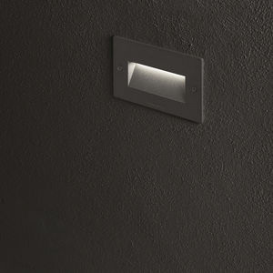 recessed wall light fixture / LED / rectangular / outdoor