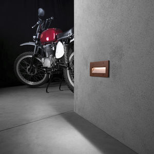 recessed wall light fixture / LED / rectangular / outdoor