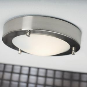 contemporary ceiling light / round / glass / metal