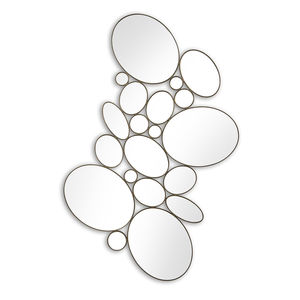 wall-mounted mirror / original design / oval / wooden