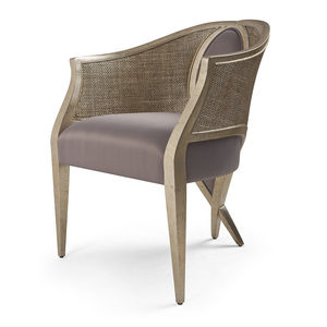 classic chair / upholstered / with armrests / rattan
