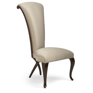 traditional chair / upholstered / high back / fabric