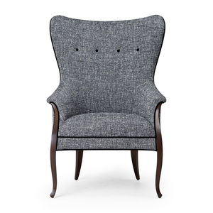 traditional armchair / fabric / mahogany / wing