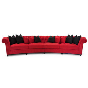 contemporary sofa / fabric / 4-seater / red