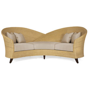 traditional sofa / rattan / 3-seater / multi-color